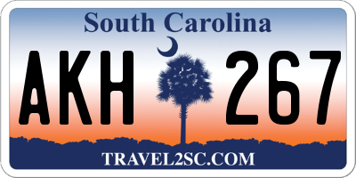 SC license plate AKH267