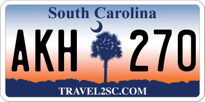 SC license plate AKH270