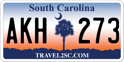 SC license plate AKH273