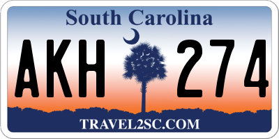 SC license plate AKH274