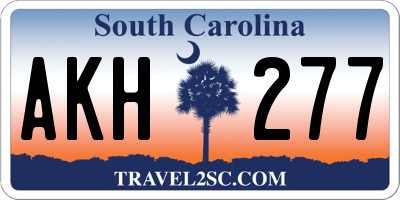SC license plate AKH277