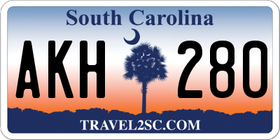 SC license plate AKH280