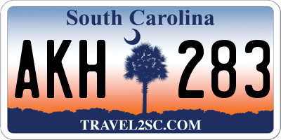 SC license plate AKH283