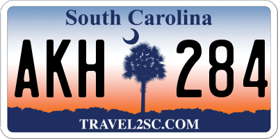 SC license plate AKH284