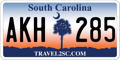 SC license plate AKH285