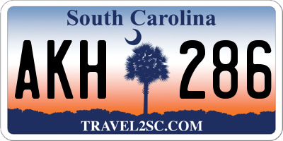 SC license plate AKH286