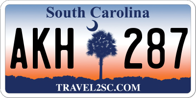 SC license plate AKH287