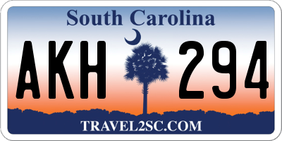 SC license plate AKH294