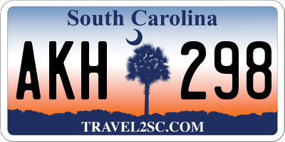SC license plate AKH298
