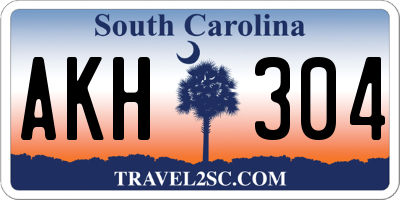 SC license plate AKH304