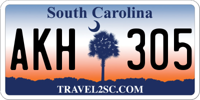 SC license plate AKH305