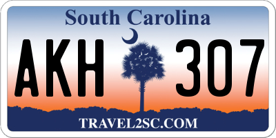 SC license plate AKH307