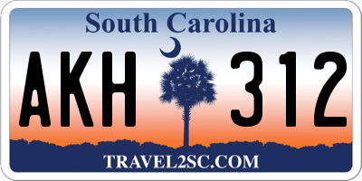 SC license plate AKH312
