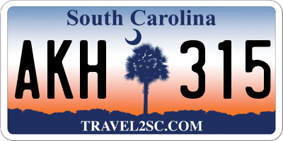 SC license plate AKH315