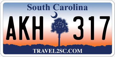 SC license plate AKH317