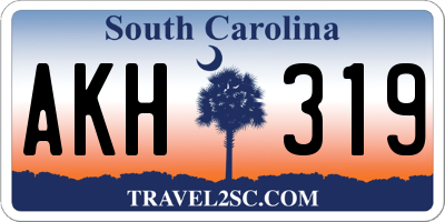 SC license plate AKH319