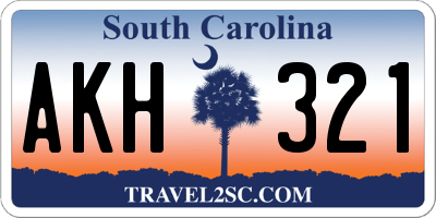 SC license plate AKH321