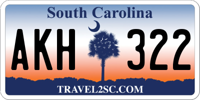 SC license plate AKH322