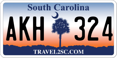 SC license plate AKH324