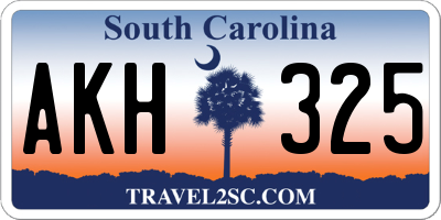 SC license plate AKH325
