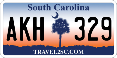 SC license plate AKH329