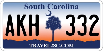 SC license plate AKH332
