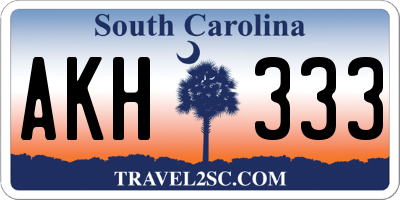 SC license plate AKH333