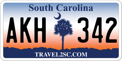 SC license plate AKH342