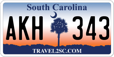 SC license plate AKH343