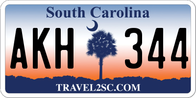 SC license plate AKH344