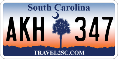 SC license plate AKH347