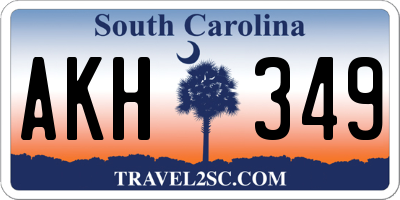 SC license plate AKH349