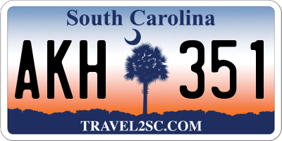 SC license plate AKH351