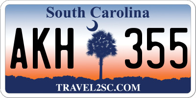 SC license plate AKH355