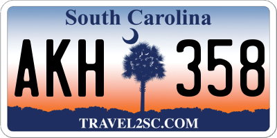SC license plate AKH358