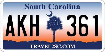 SC license plate AKH361