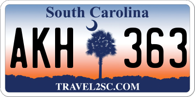 SC license plate AKH363