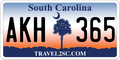SC license plate AKH365