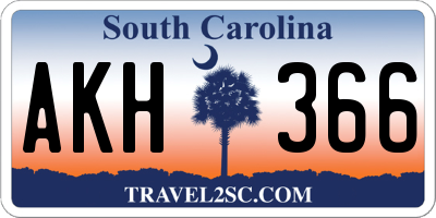 SC license plate AKH366
