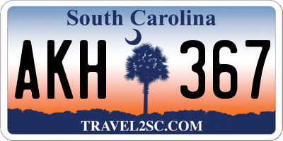 SC license plate AKH367