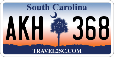 SC license plate AKH368