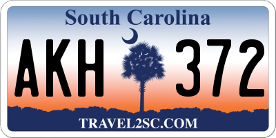 SC license plate AKH372