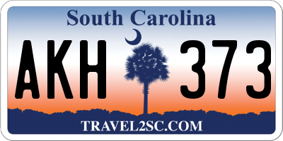 SC license plate AKH373
