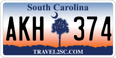 SC license plate AKH374