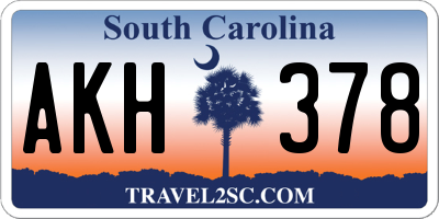 SC license plate AKH378