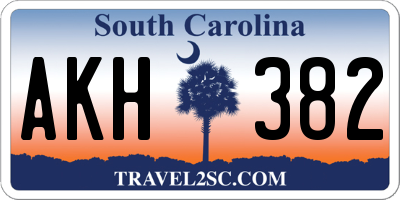 SC license plate AKH382