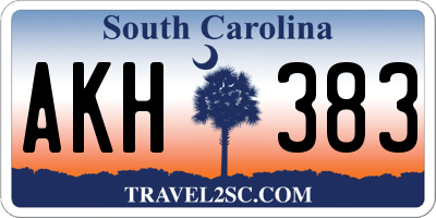 SC license plate AKH383