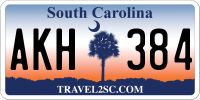 SC license plate AKH384