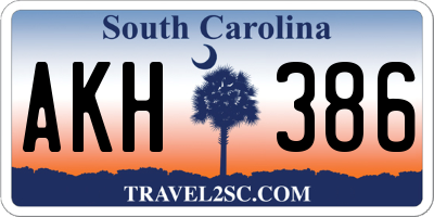 SC license plate AKH386