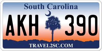 SC license plate AKH390